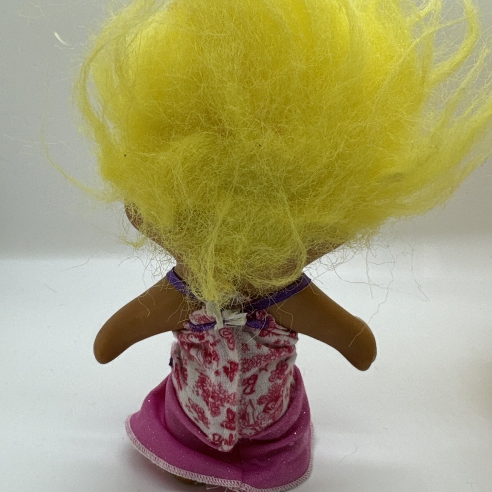 2 Vintage 1991 TNT TROLL DOLLS Yellow Hair Blue Pink Eyes - Picture 11 of 14